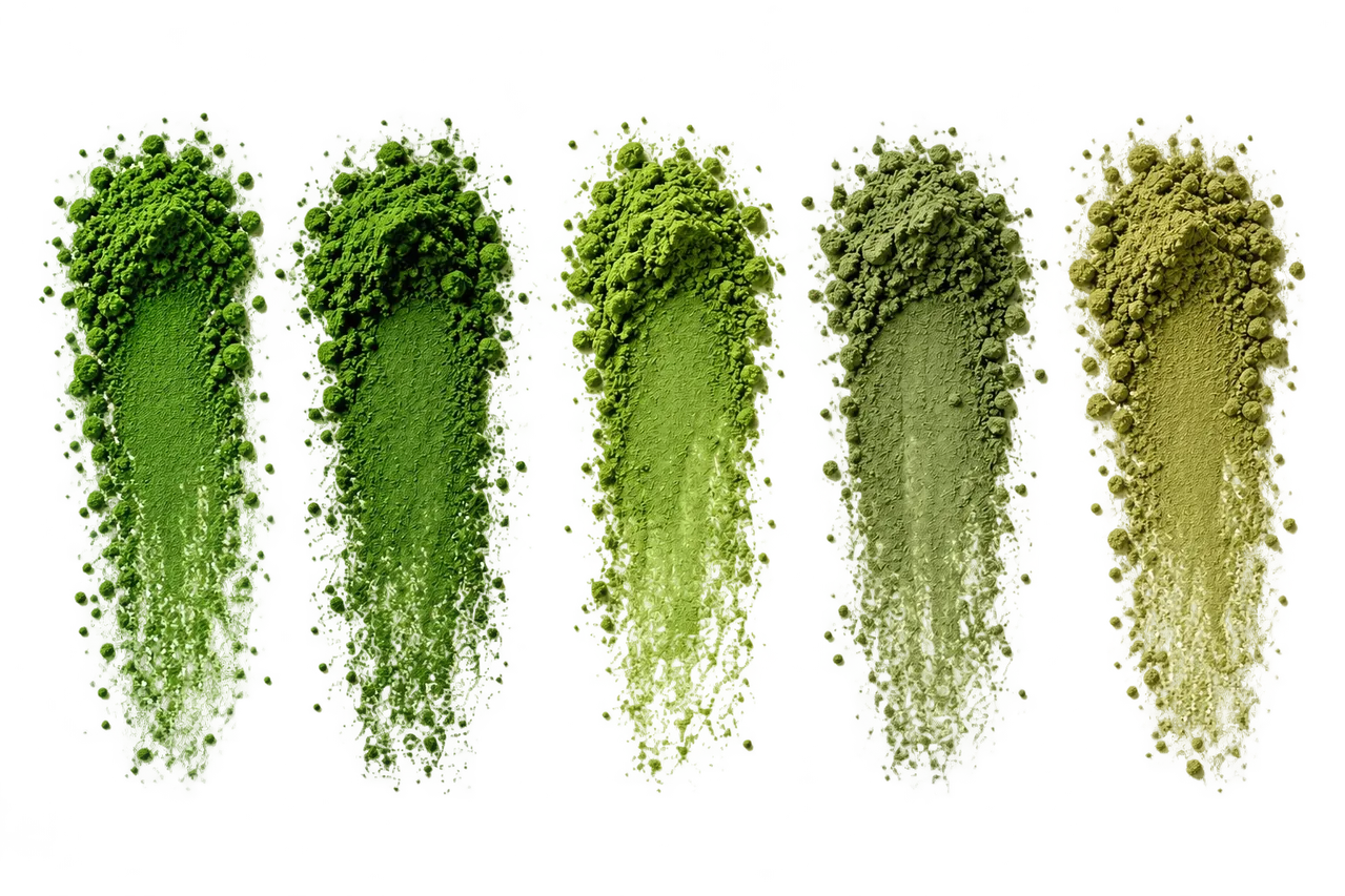 Tonos del polvo de matcha verde