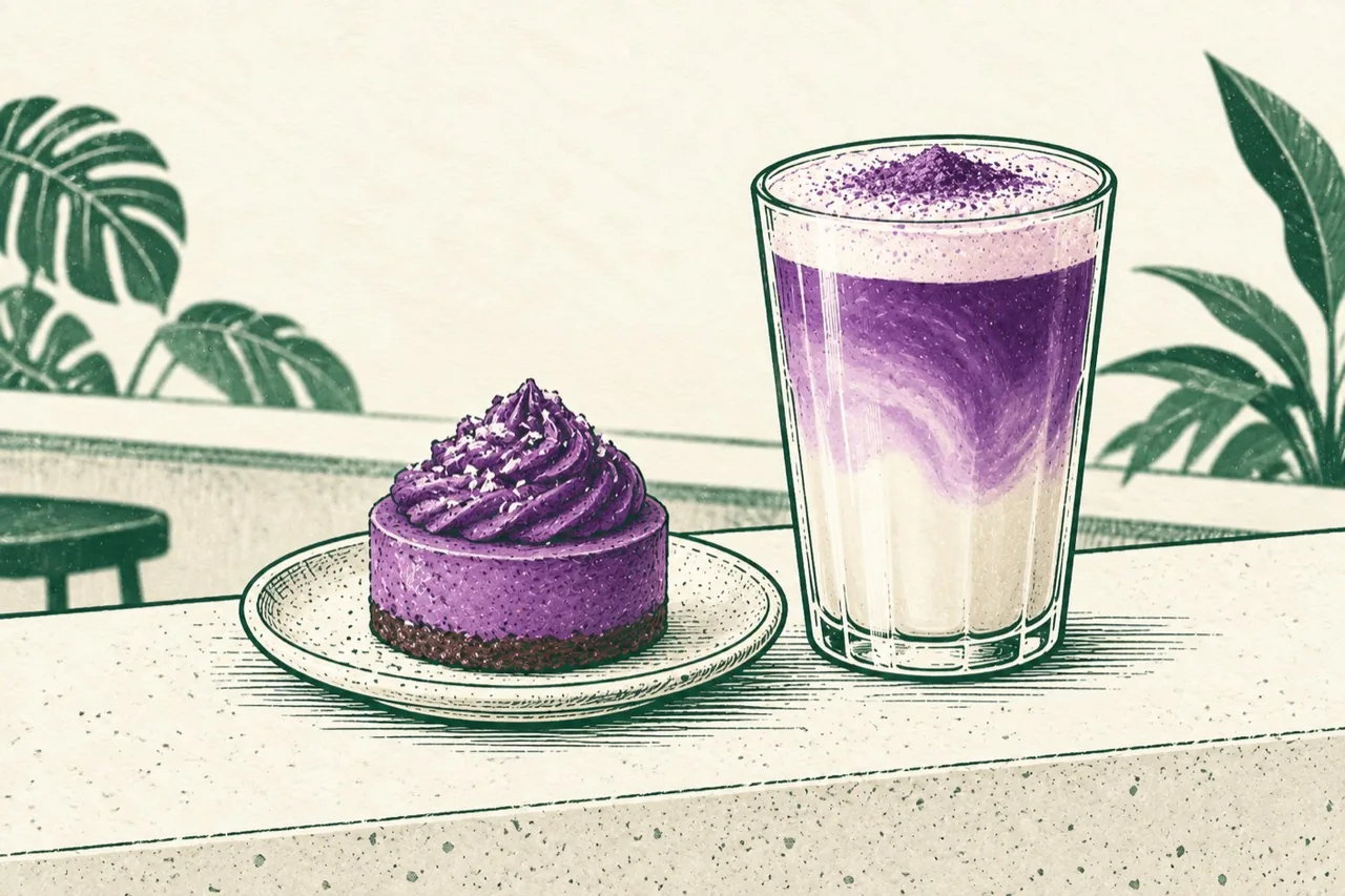 Bebidas modernas elaboradas con ube